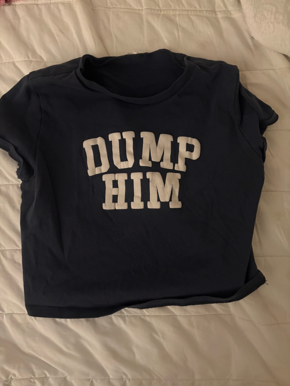 GARAGE “DUMP HIM” Crop Top, Size Large
